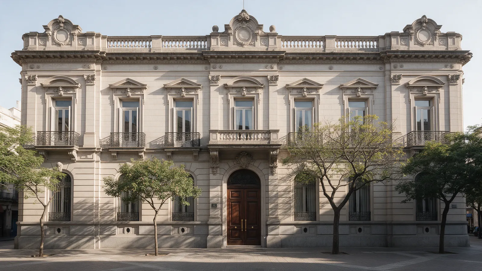 Fachada del edificio del estudio en la Ciudad Vieja de Montevideo